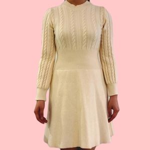 Knit dress, cream, size S